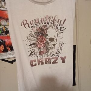 Source Unknown Graphic Muscle Tee in White and Pink